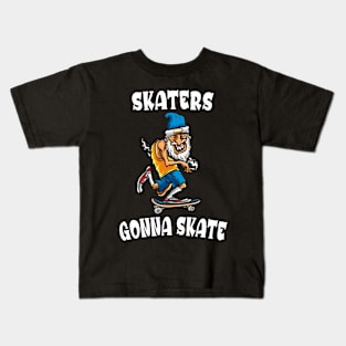 Funny Old Man Skateboarding Grandpa Kids T-Shirt